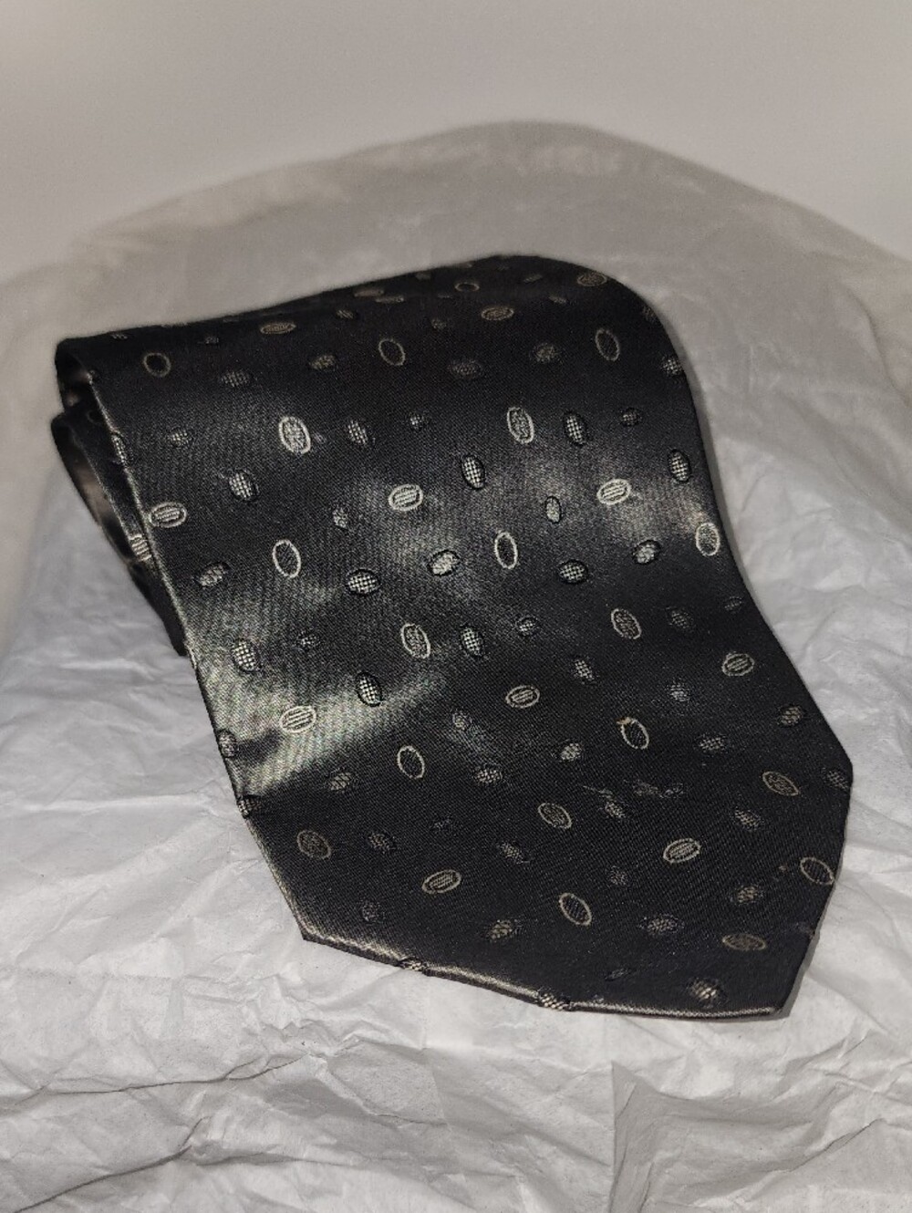 PRINCIPE Made in Italy Silver & Black Patterned Tie